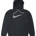 NIKE Mens Graphic Hoodie Jumper Small Black Cotton