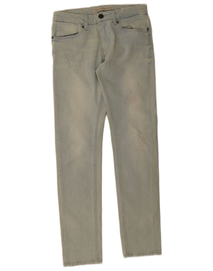 Calvin Klein Damen Slim Jeans W25 L32 Blaue Baumwolle