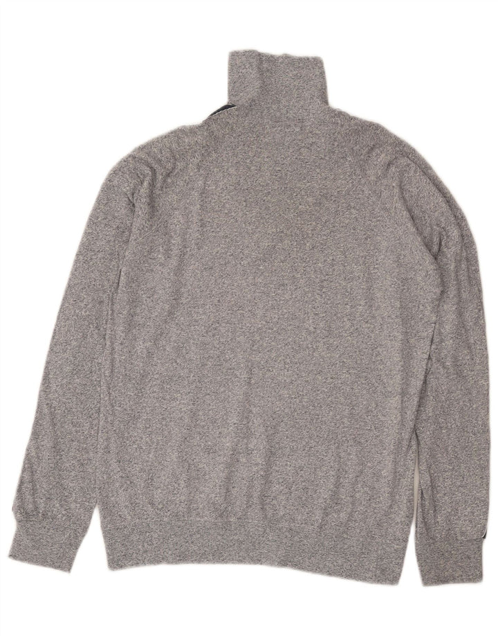Champion Herren-Sweatshirt mit Reißverschluss am Hals, mittelgrau gesprenkelte Baumwolle