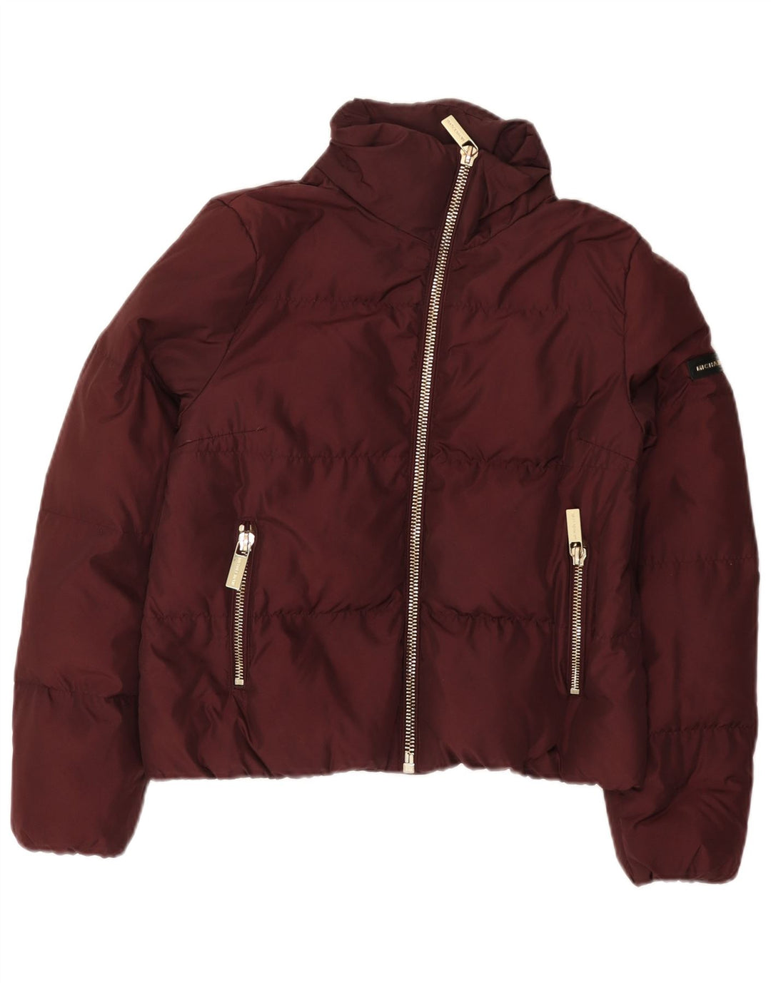 Michael Kors Womens Crop Padded Jacket UK 14 Medium Burgundy Polyester