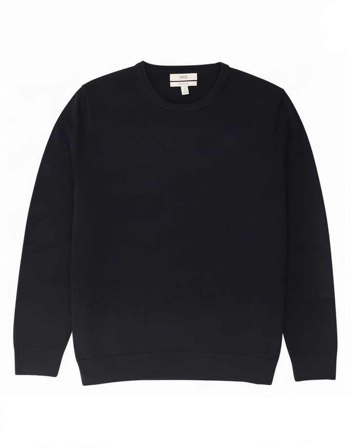 Marks & Spencer Herren-Pullover mit Rundhalsausschnitt, groß, Marineblau, Acryl
