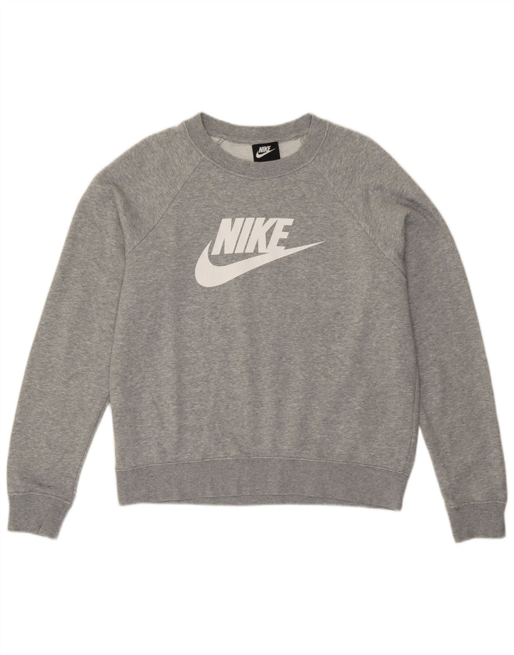 Nike Herren-Sweatshirt mit Grafik, mittelgrau gefleckte Baumwolle