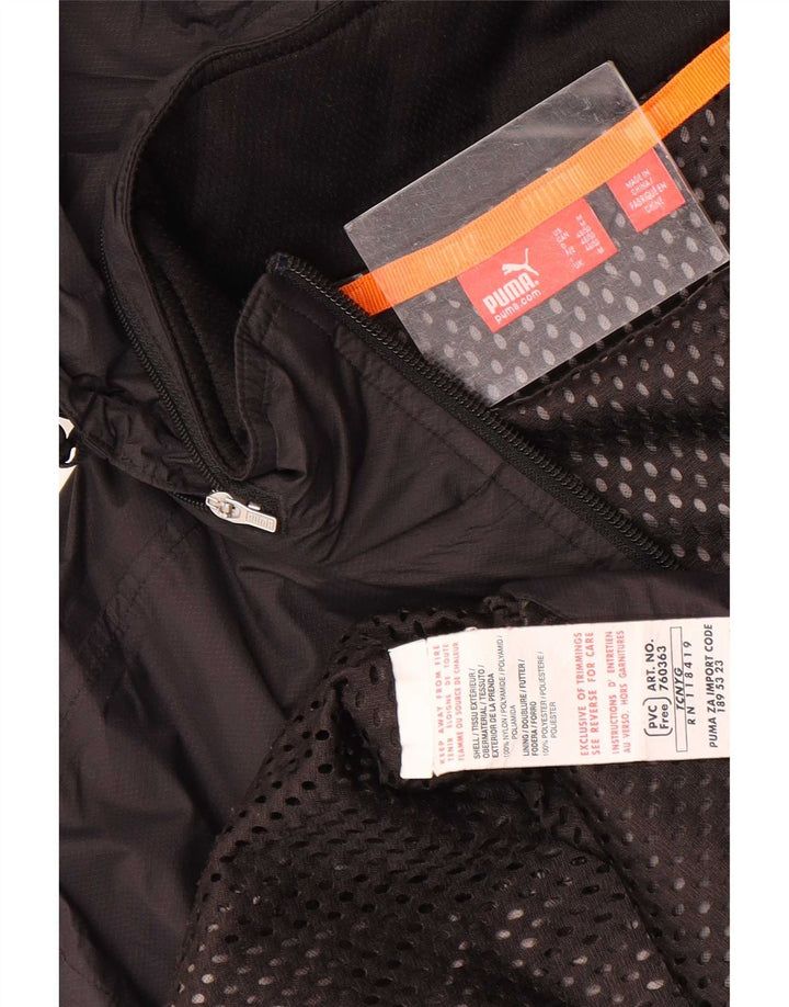 Puma Herren Graphic Hooded Rain Jacket UK 38 Mittelschwarzes Nylon