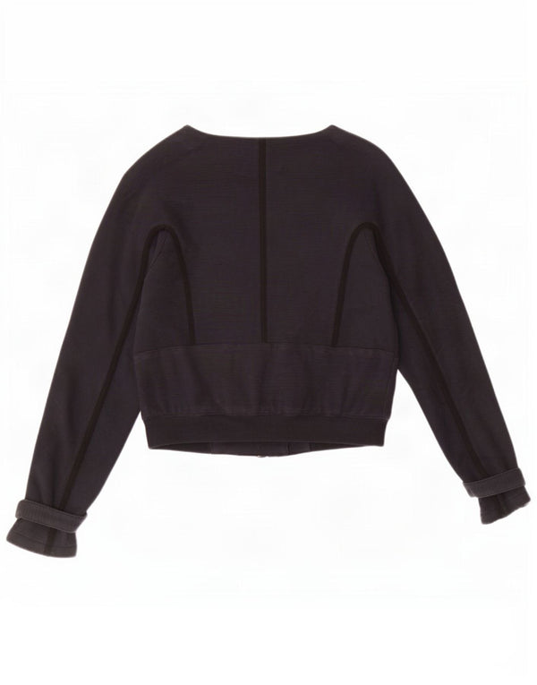 Armani Exchange Damen Crop Bomberjacke UK 10 Small Schwarze Baumwolle