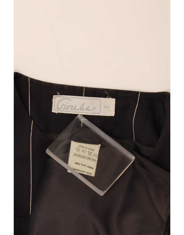 Vintage Damen-Blazerjacke mit 3/4-Ärmeln, IT 44, mittleres Marineblau, gestreift