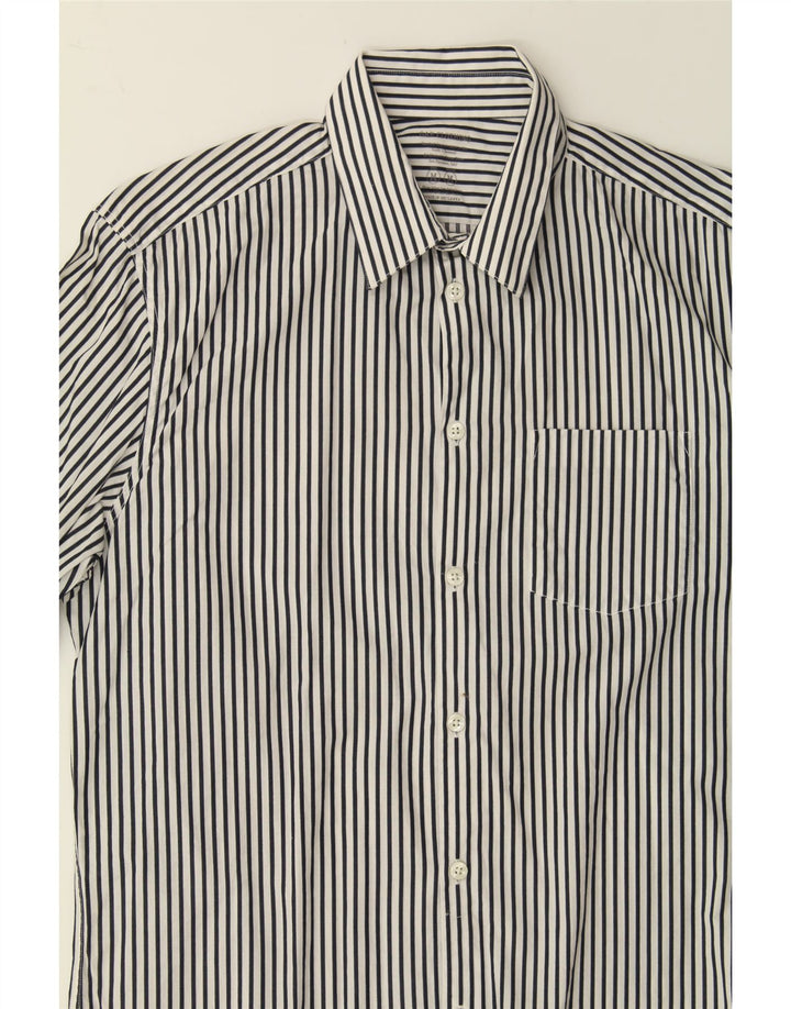 GAP Mens Shirt Medium White Striped Cotton Vintage Gap and Second-Hand Gap from Messina Hembry 