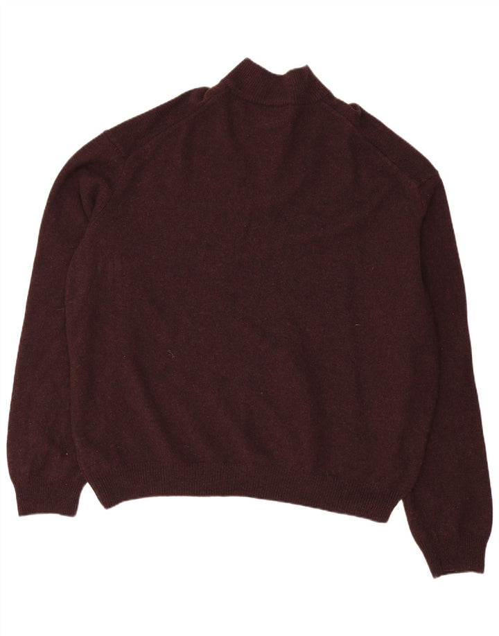 MARKS & SPENCER Herren-Pullover mit Reißverschluss am Hals, 4XL, bordeauxrote Wolle