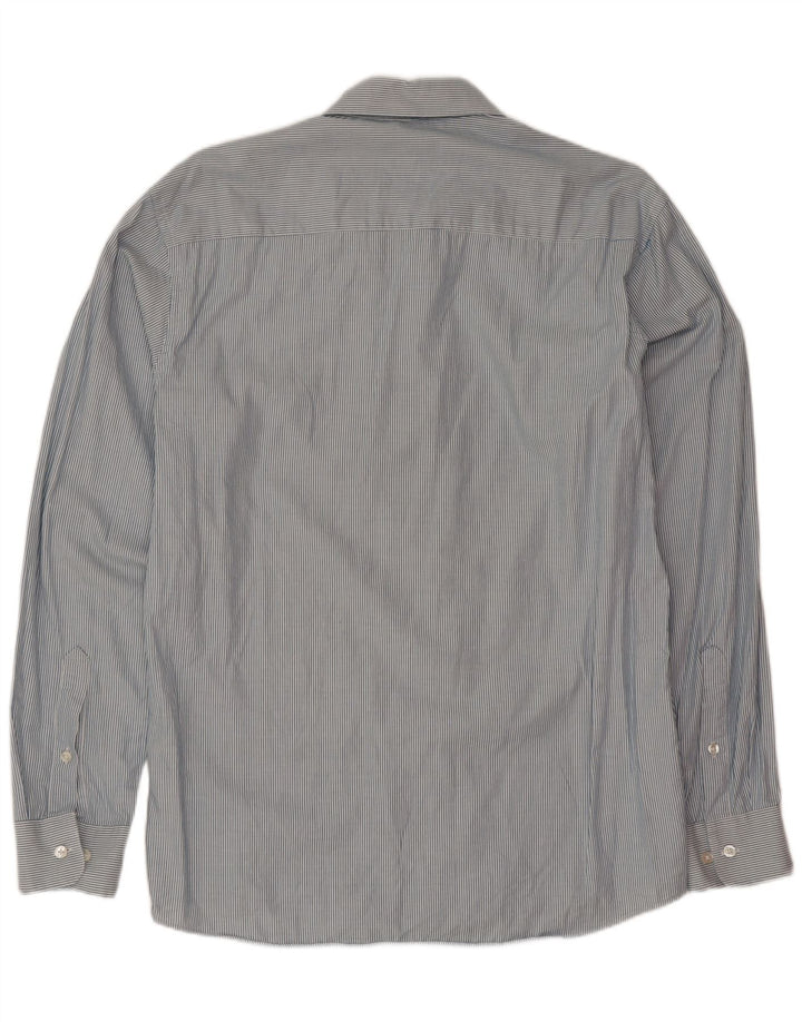 Calvin Klein Herrenhemd aus mittelblauer Nadelstreifen-Baumwolle