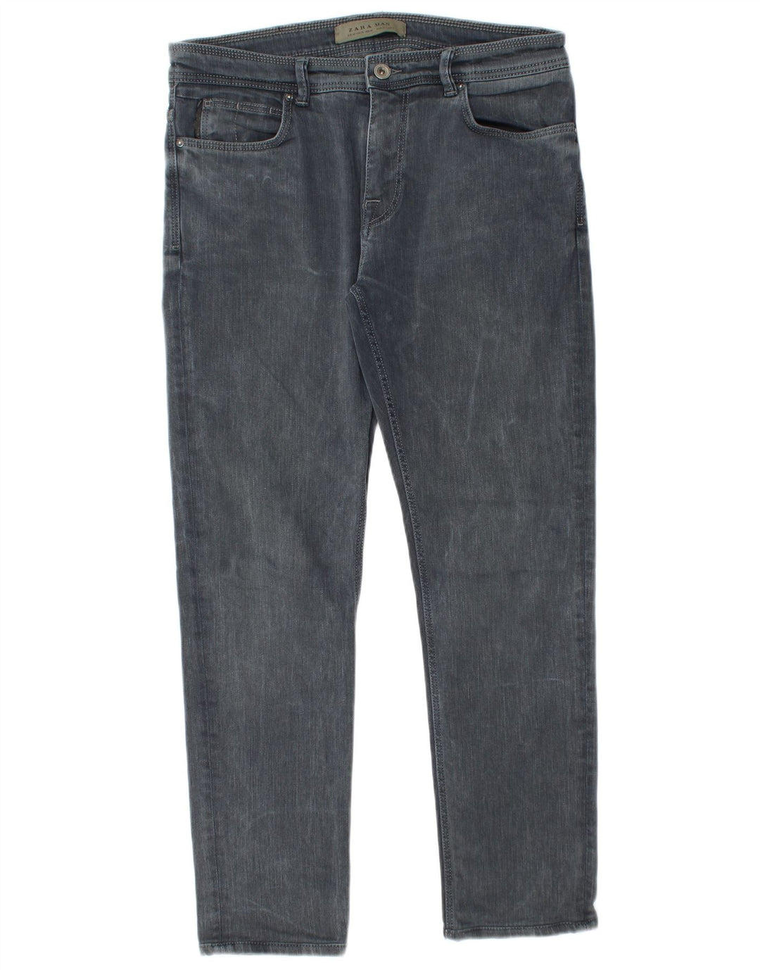 Zara Herren Slim Jeans EU 42 Large W32 L28 Graue Baumwolle