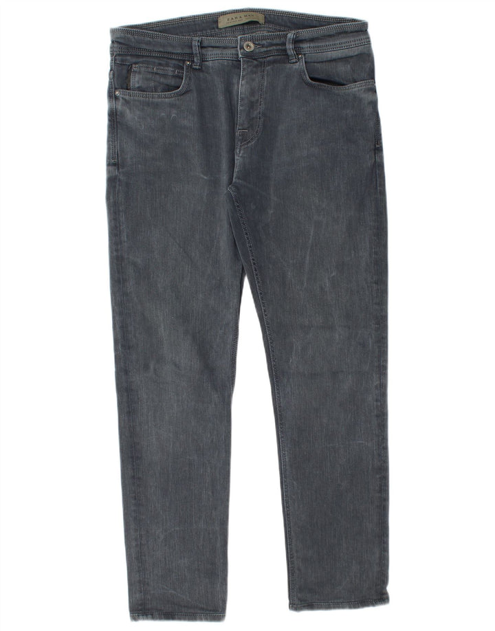 Zara Herren Slim Jeans EU 42 Large W32 L28 Graue Baumwolle