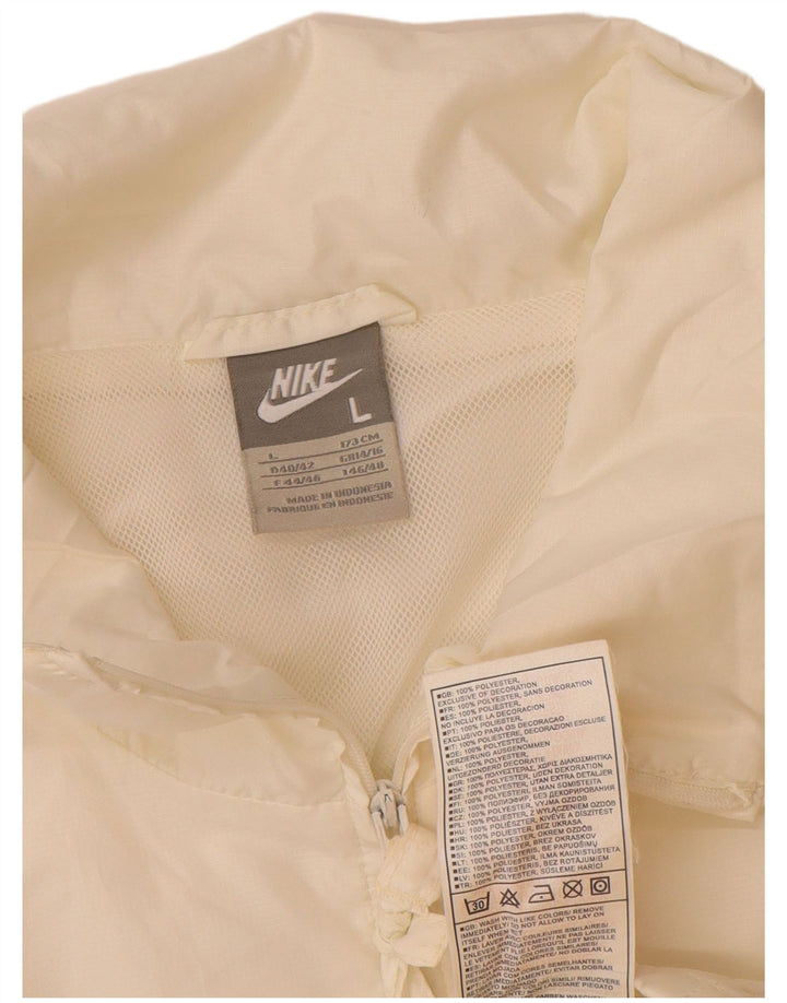 Nike Damen-Trainingsanzug-Top-Jacke UK 14/16 Large Weiß Polyester