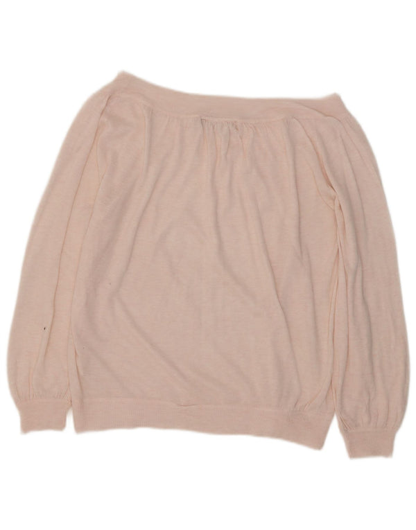 Zara Damen-Pullover mit U-Boot-Ausschnitt, UK 12, Mittelrosa, Acryl