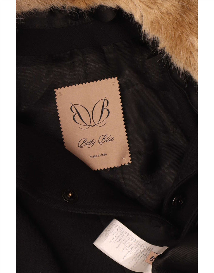 Vintage Damen Mantel IT 40 Kleine schwarze Viskose