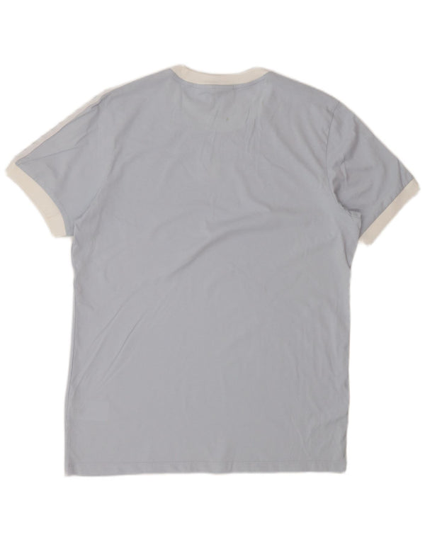 Adidas Damen Grafik T-Shirt Top UK 10 Small Blau Baumwolle