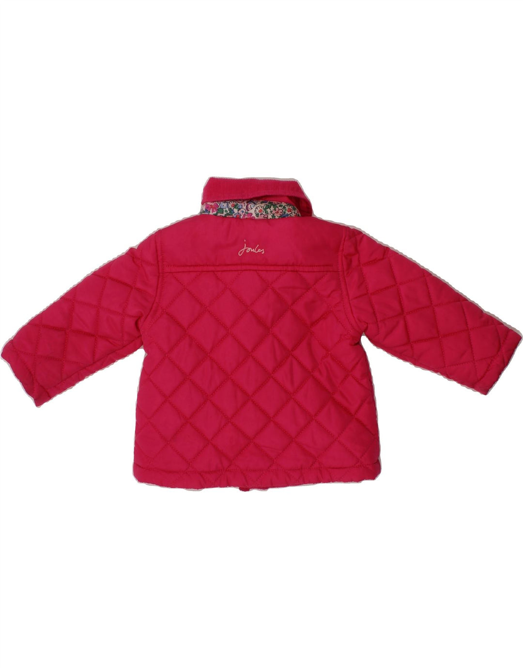 JOULES Baby Girls Quilted Jacket 3-6 Months Pink Polyester Vintage Joules and Second-Hand Joules from Messina Hembry 