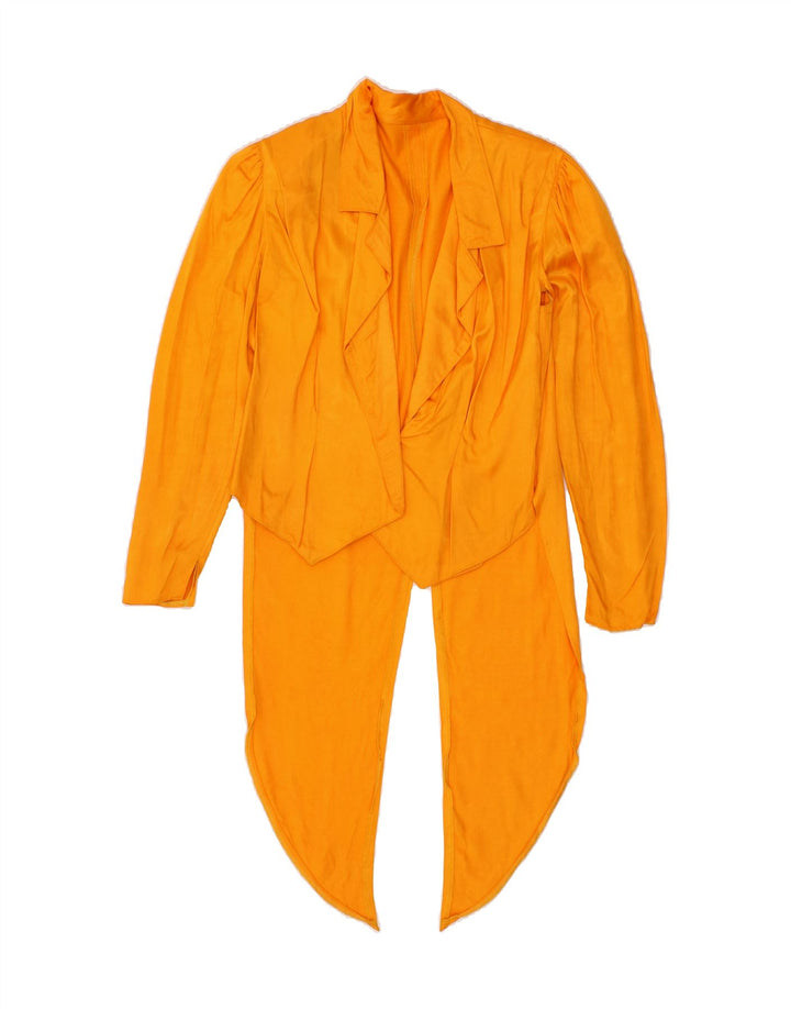 VINTAGE Womens Open Blazer Jacket UK 12 Medium Yellow Vintage Vintage and Second-Hand Vintage from Messina Hembry 