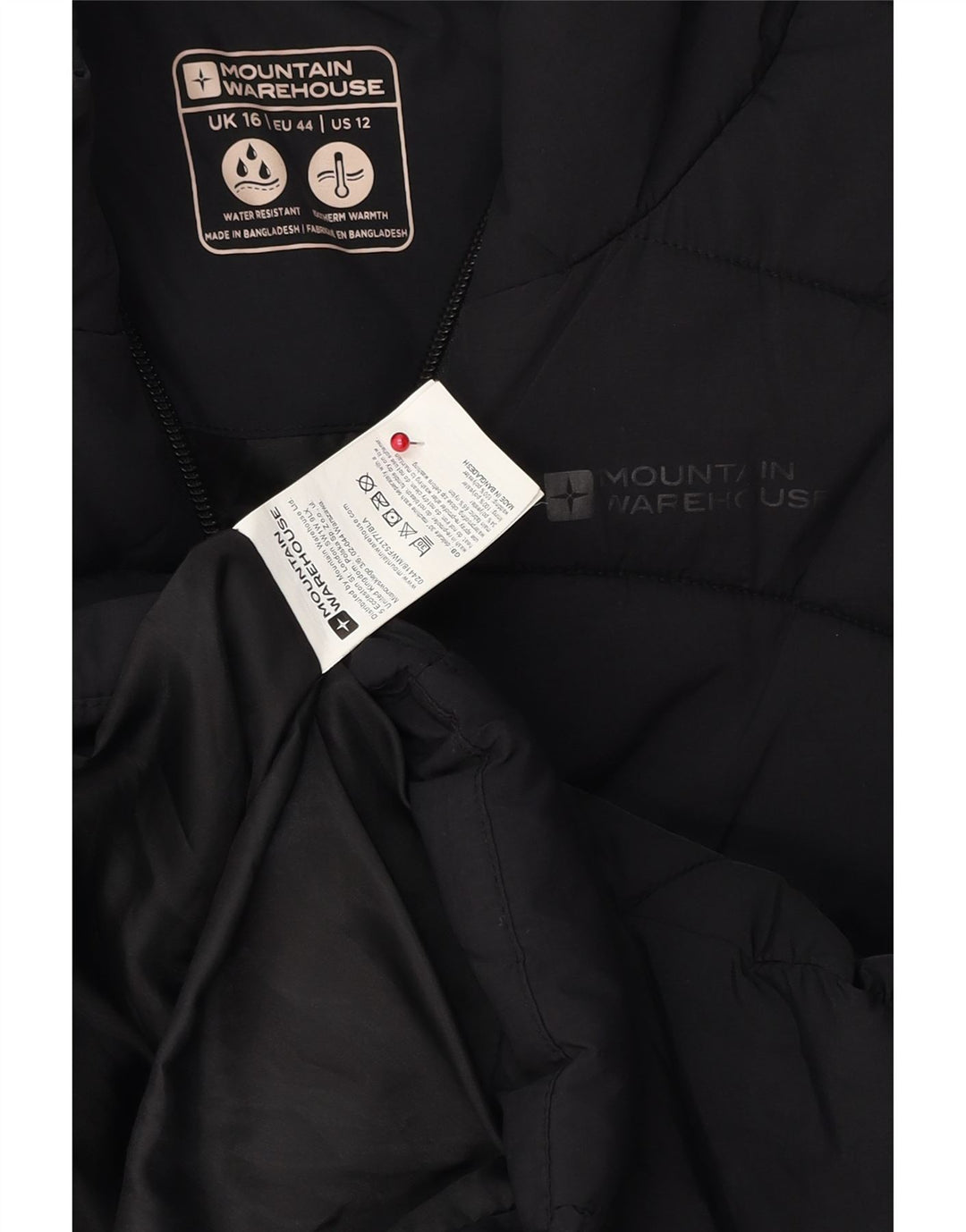 Mountain Warehouse Wattierte Damenweste, UK 16, Größe L, Schwarz, Polyester