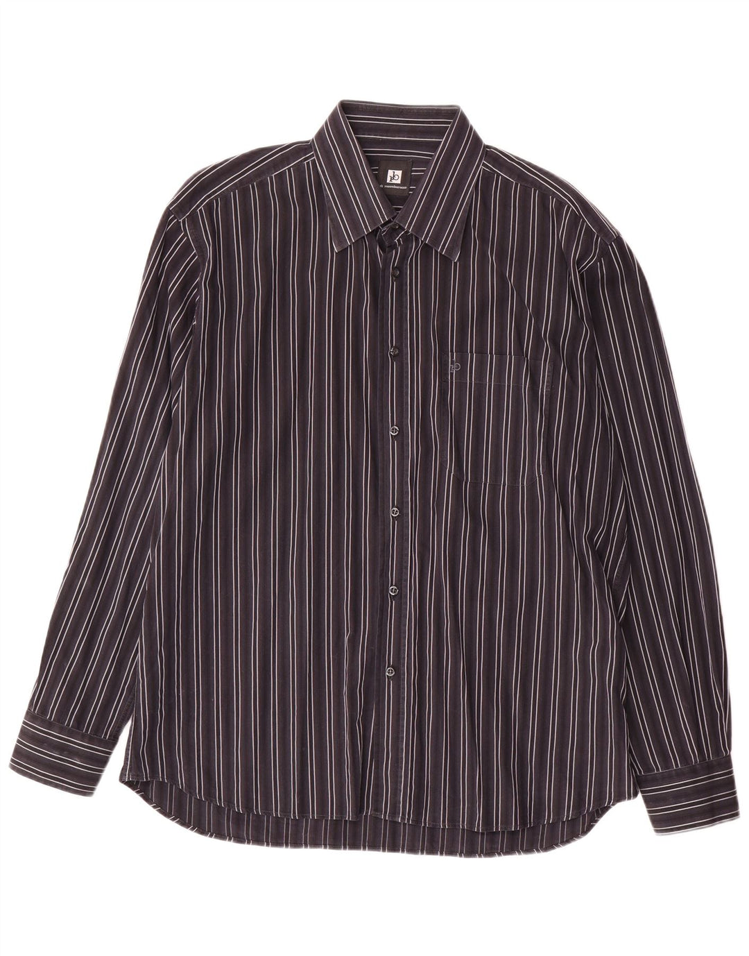 Roccobarocco Herrenhemd Größe 43 17 XL grau gestreifte Baumwolle