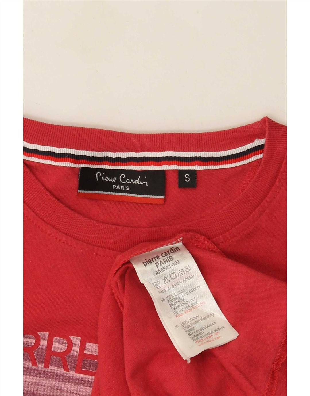 Pierre Cardin Herren-T-Shirt mit Grafik, Größe S, Rot, Baumwolle