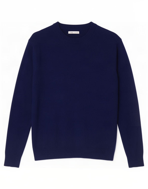 Zara Damen-Pullover mit Rundhalsausschnitt, Gr. 16, Marineblau