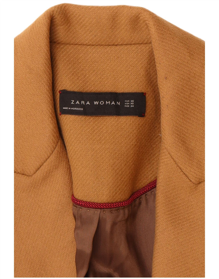 Zara Damen Mantel UK 6 XS Braune Wolle