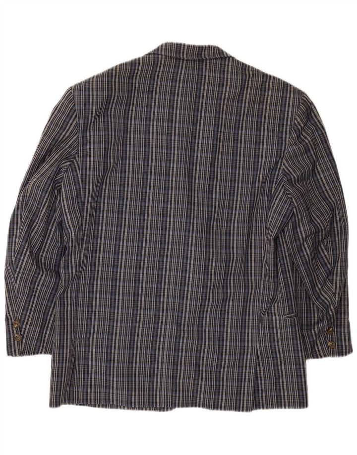 Green Fox Herren-Blazer mit 2 Knöpfen und 3/4-Ärmeln, UK 38, mittelblau kariert