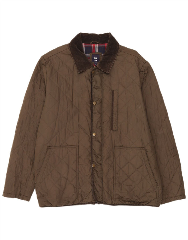 Gap Damen Steppjacke UK 42 XL Khaki Colourblock Polyester