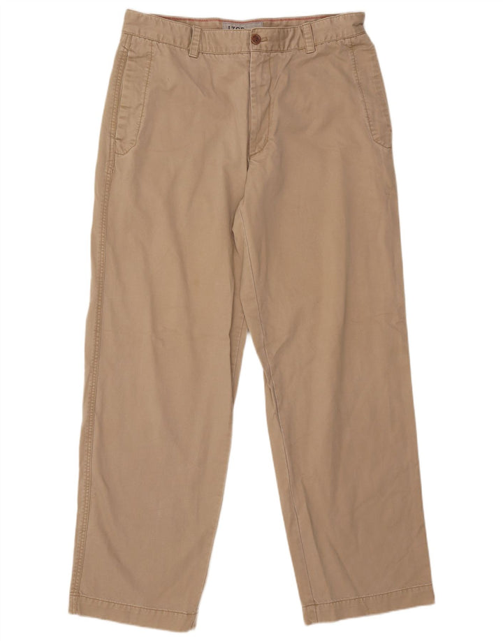 IZOD Herren gerade Chinohose W36 L34 Beige Baumwolle
