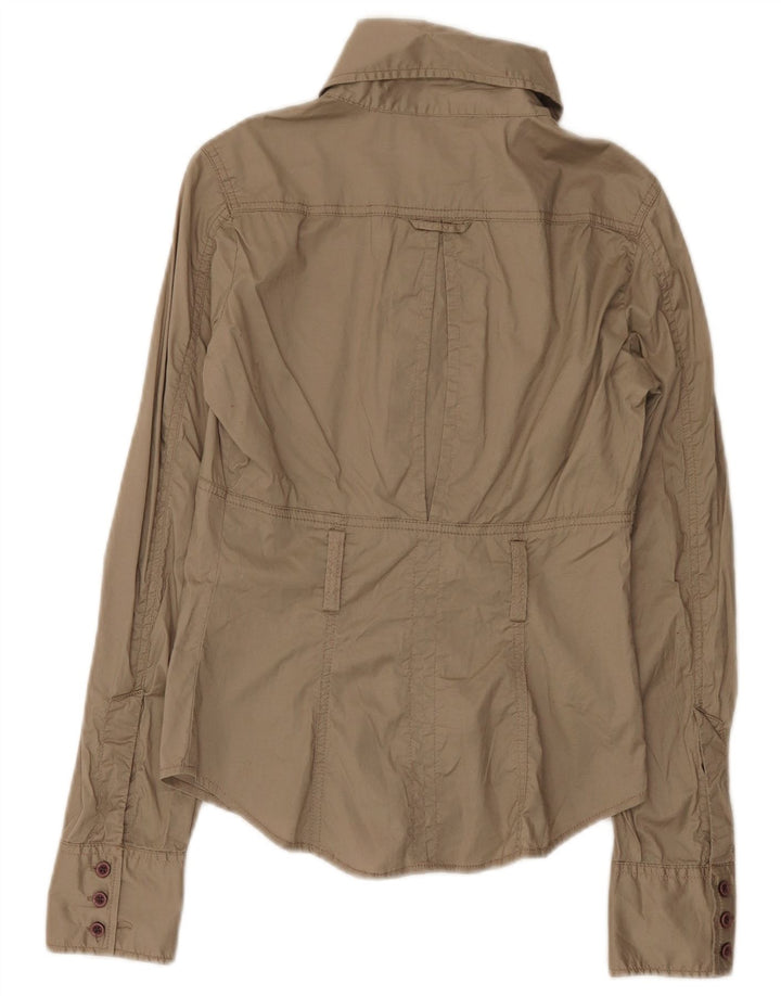 Diesel Damen-Hemd UK 10 Small aus grauer Baumwolle