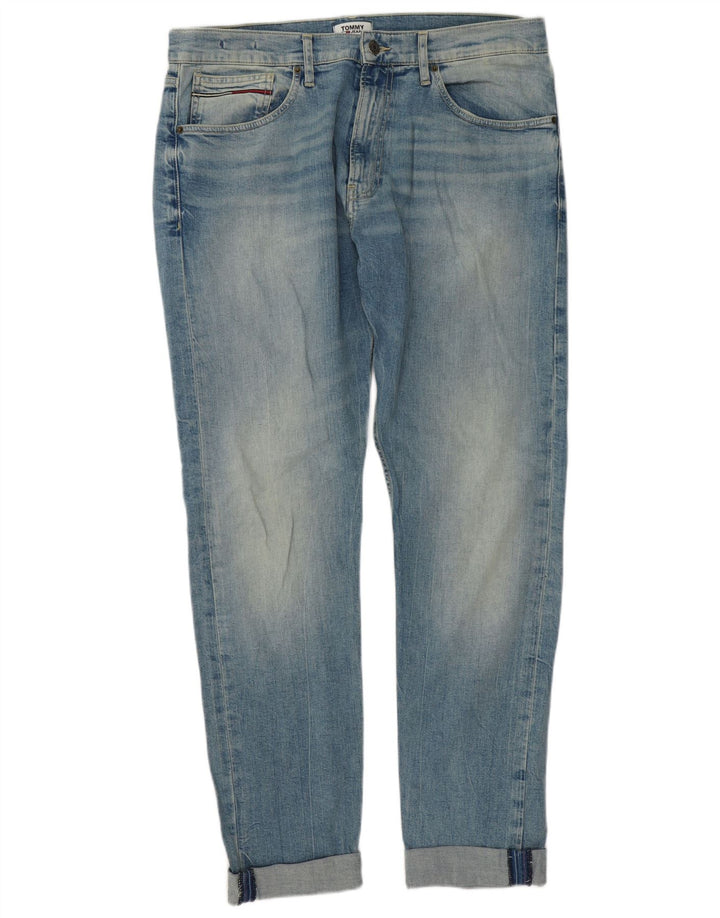 TOMMY HILFIGER Herren Straight Jeans W34 L36 Blaue Baumwolle