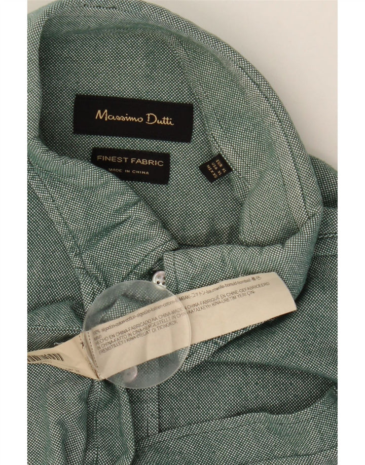 MASSIMO DUTTI Herrenhemd XL Grüne Baumwolle