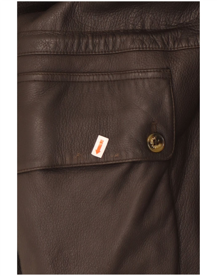 Loro Piana Mens Leather Jacket UK 44 2XL Brown Leather