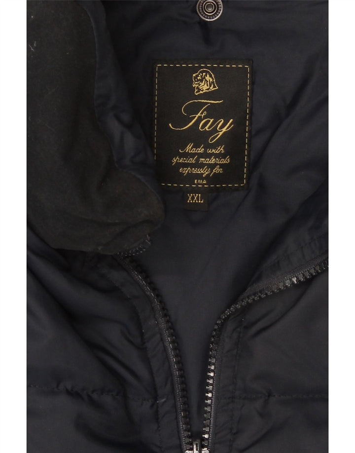 Fay Herren Wattierte Jacke UK 44 2XL Marineblau Polyamid