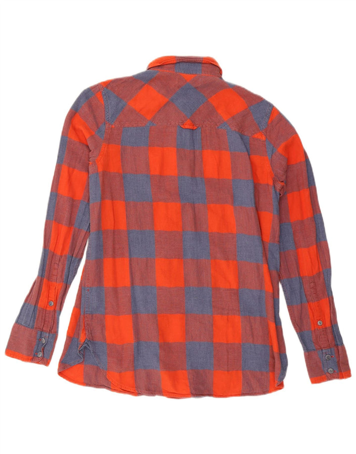 J. Crew Damen-Flanellhemd, US 4, klein, rot kariert, Baumwolle