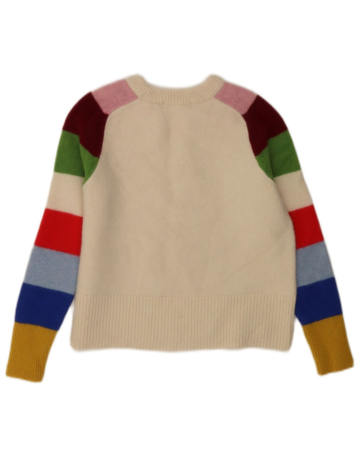 Boden Pullover mit Rundhalsausschnitt für Mädchen, 8–9 Jahre, Mittelweiß, Farbblock