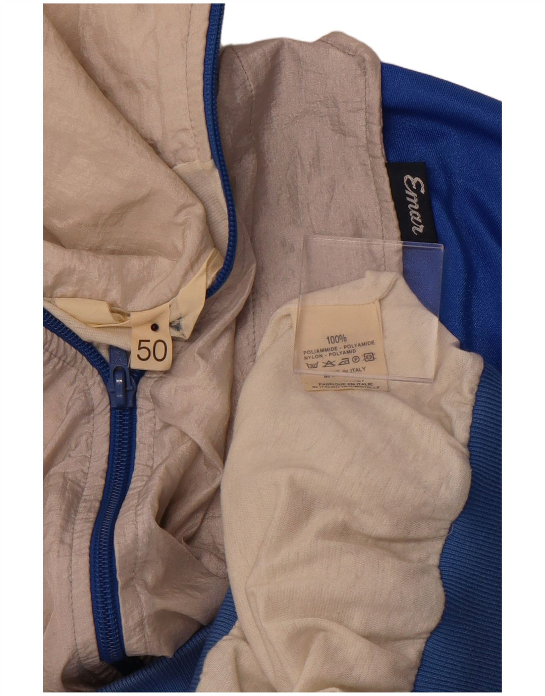 VINTAGE Herren-Trainingsanzugoberteil mit lockerer Passform, IT 50, mittelgrau, Farbblock