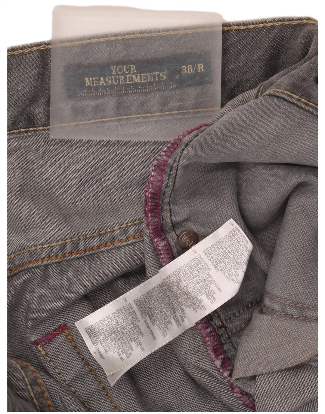 White Stuff Herren Straight Jeans W38 L32 Graue Baumwolle