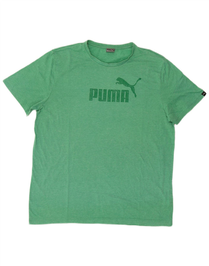 Puma Herren Grafik T-Shirt Top XL Grün Polyester
