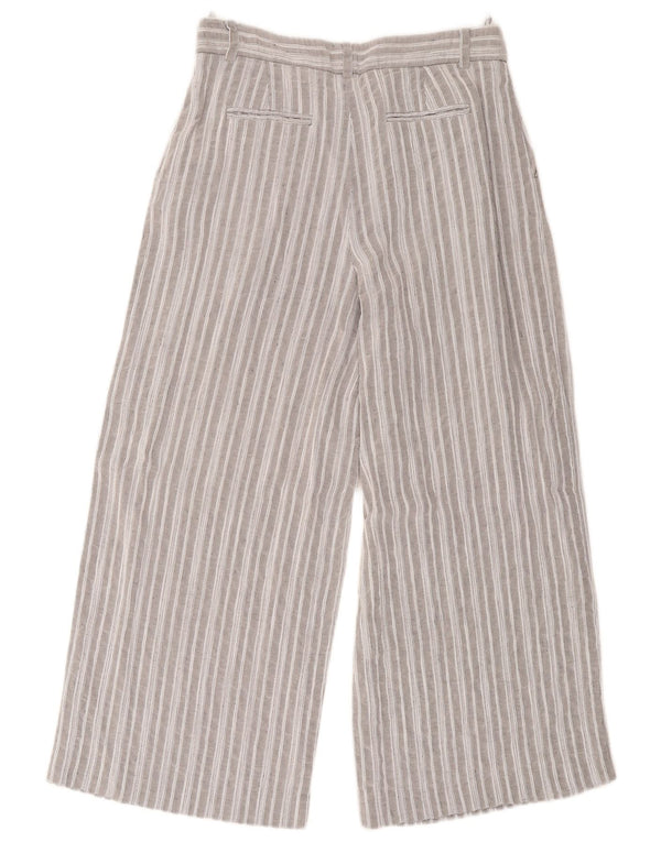 Luisa Spagnoli Damen-Hose mit hoher Taille, kurz geschnitten, IT 46, Größe L, W34, L25, Grau