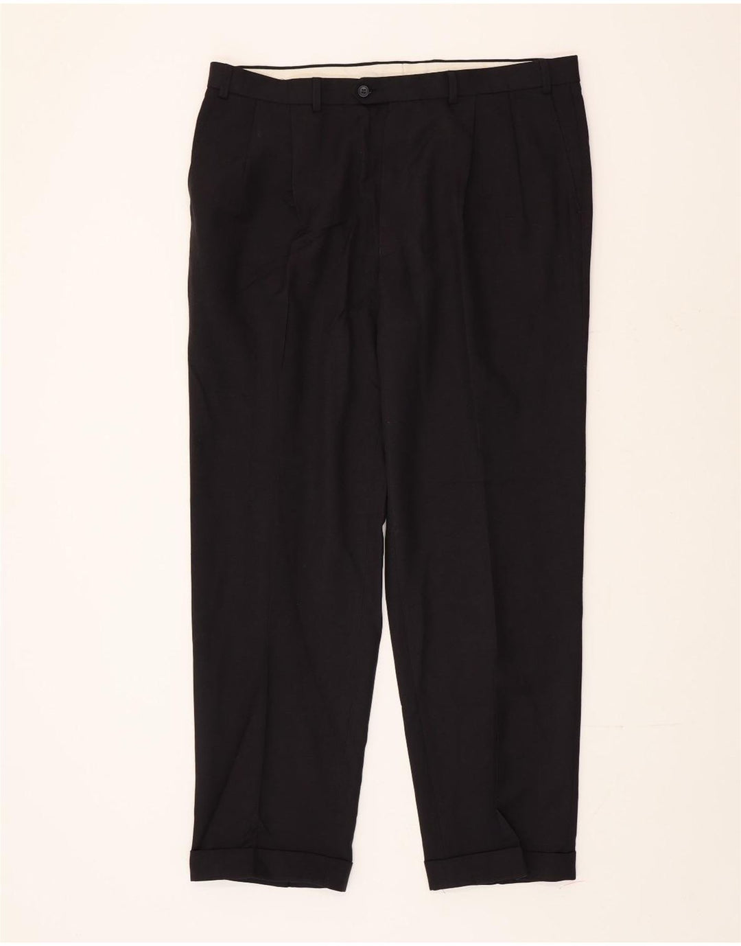 Marks & Spencer Herren-Anzughose mit Pegged-Anzug, W40 L33, marineblaues Polyester