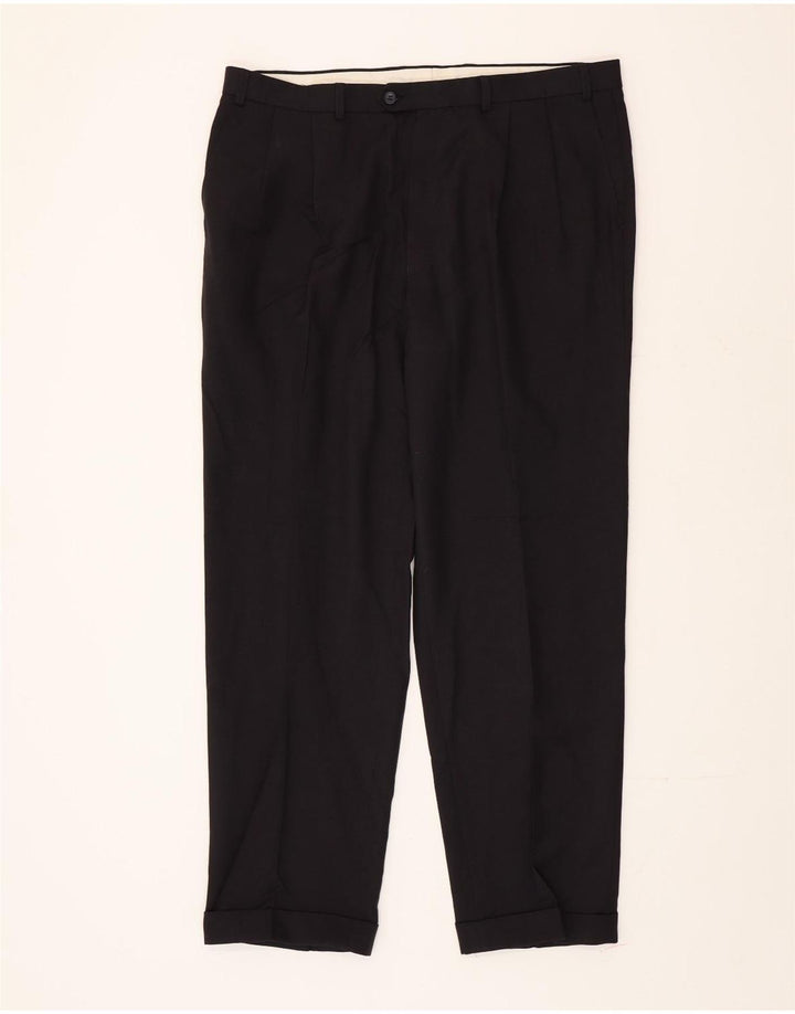 Marks & Spencer Herren-Anzughose mit Pegged-Anzug, W40 L33, marineblaues Polyester