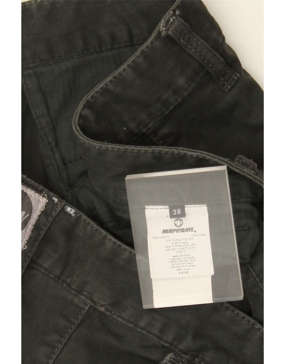 MURPHY & NYE Gerade Chino-Hose für Herren, W38, L30, grüne Baumwolle