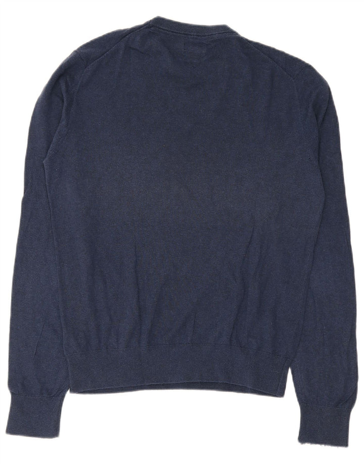 Gutteridge Herren-Pullover mit Rundhalsausschnitt, mittlere marineblaue Baumwolle