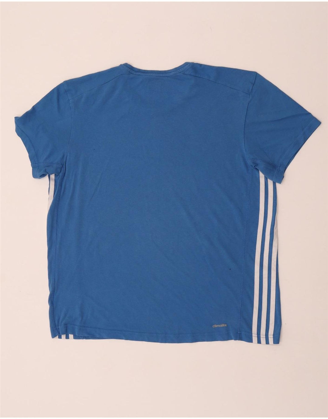Adidas Herren Climalite T-Shirt Top Große blaue Baumwolle