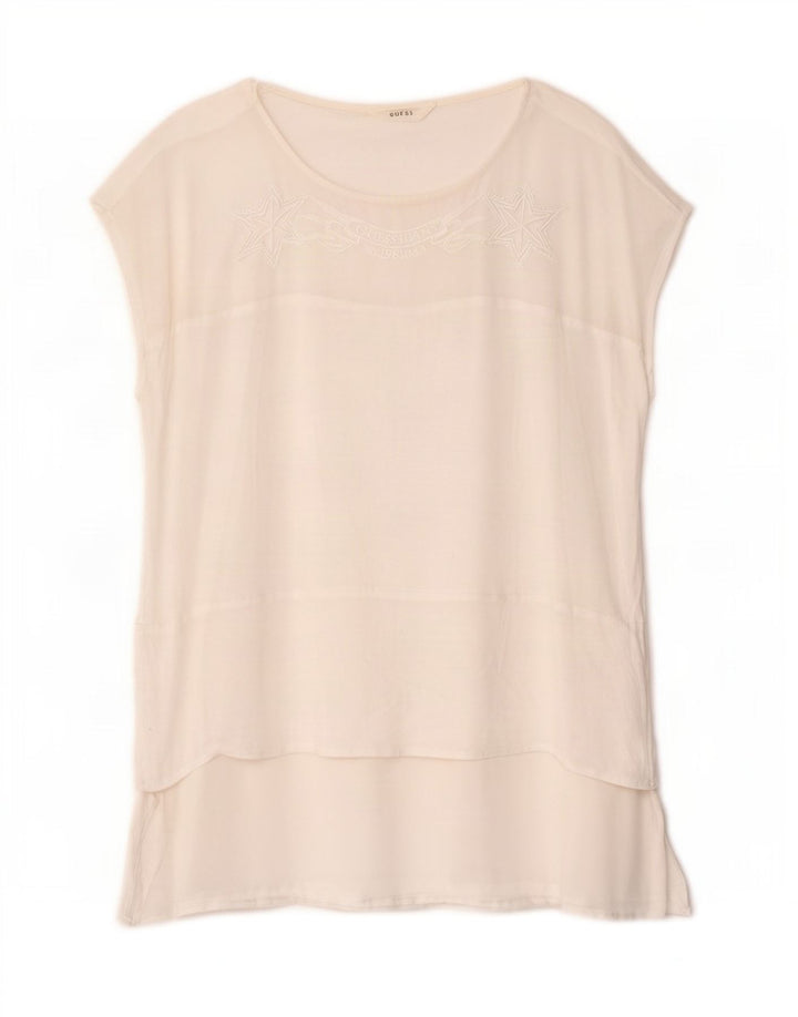 Guess Ärmelloses Blusenoberteil für Damen, UK 18, XL, Weiß