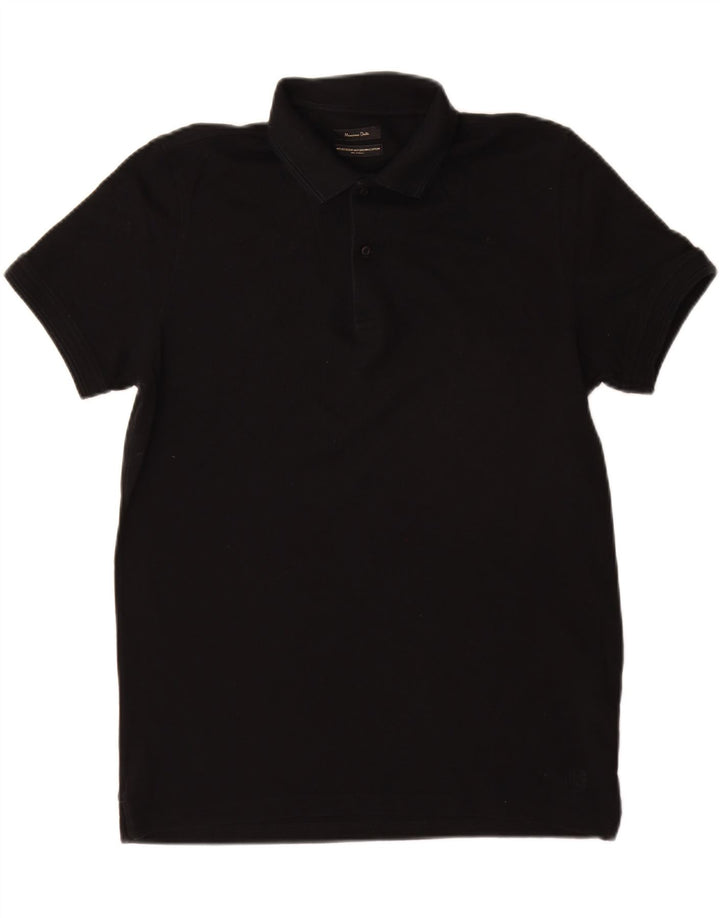 Massimo Dutti Herren Poloshirt XL Schwarz Baumwolle