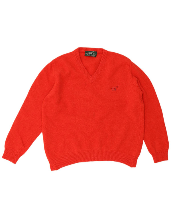 Henry Cottons Damen-Pullover mit V-Ausschnitt, UK 18, XL, rote Wolle