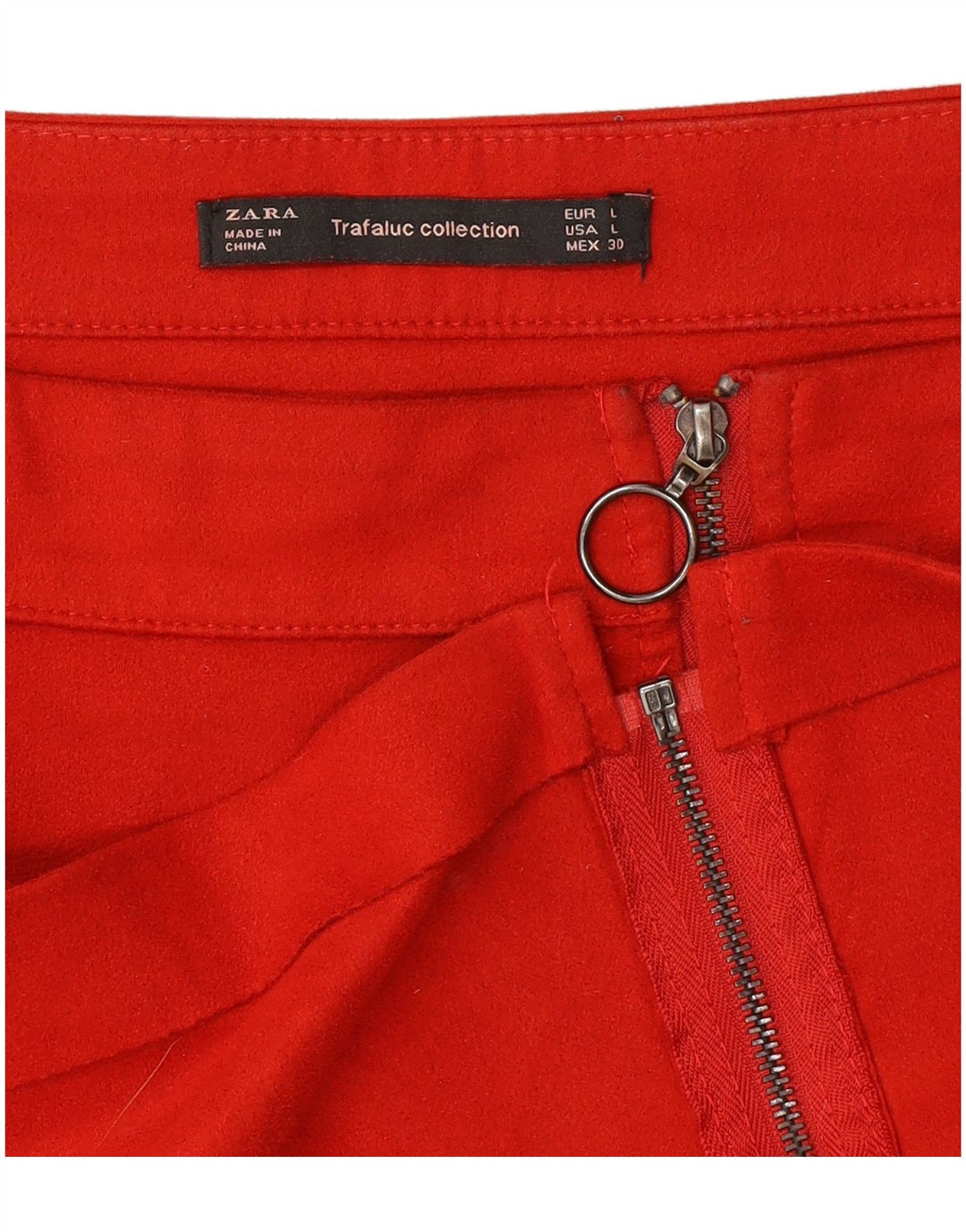 Zara Damen Trafaluc Minirock Large W32 Rot Polyester