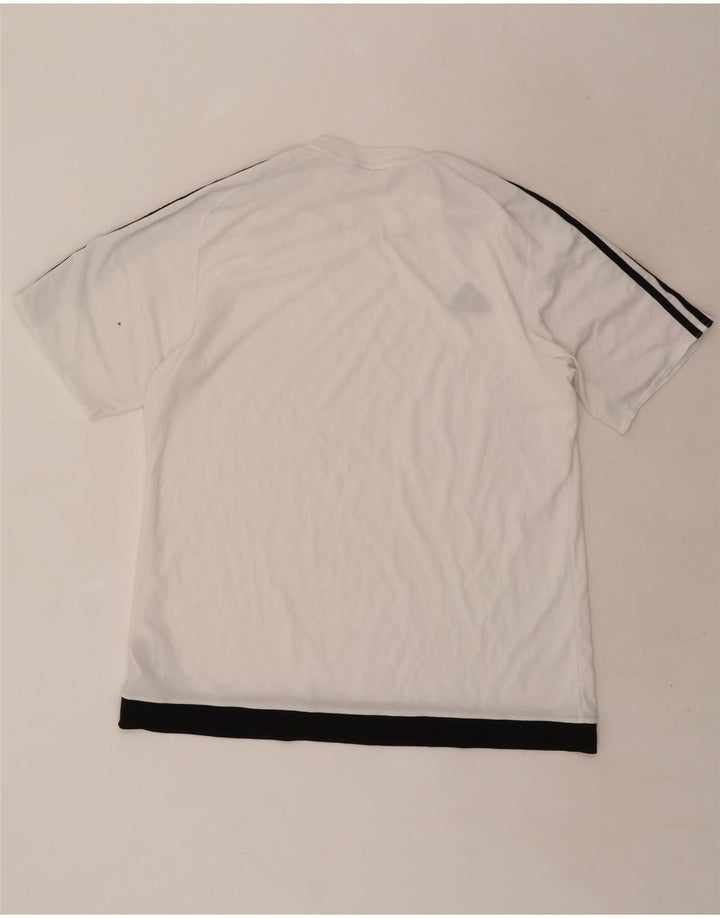 Adidas Herren Climalite T-Shirt Top XL Weiß Colourblock Polyester