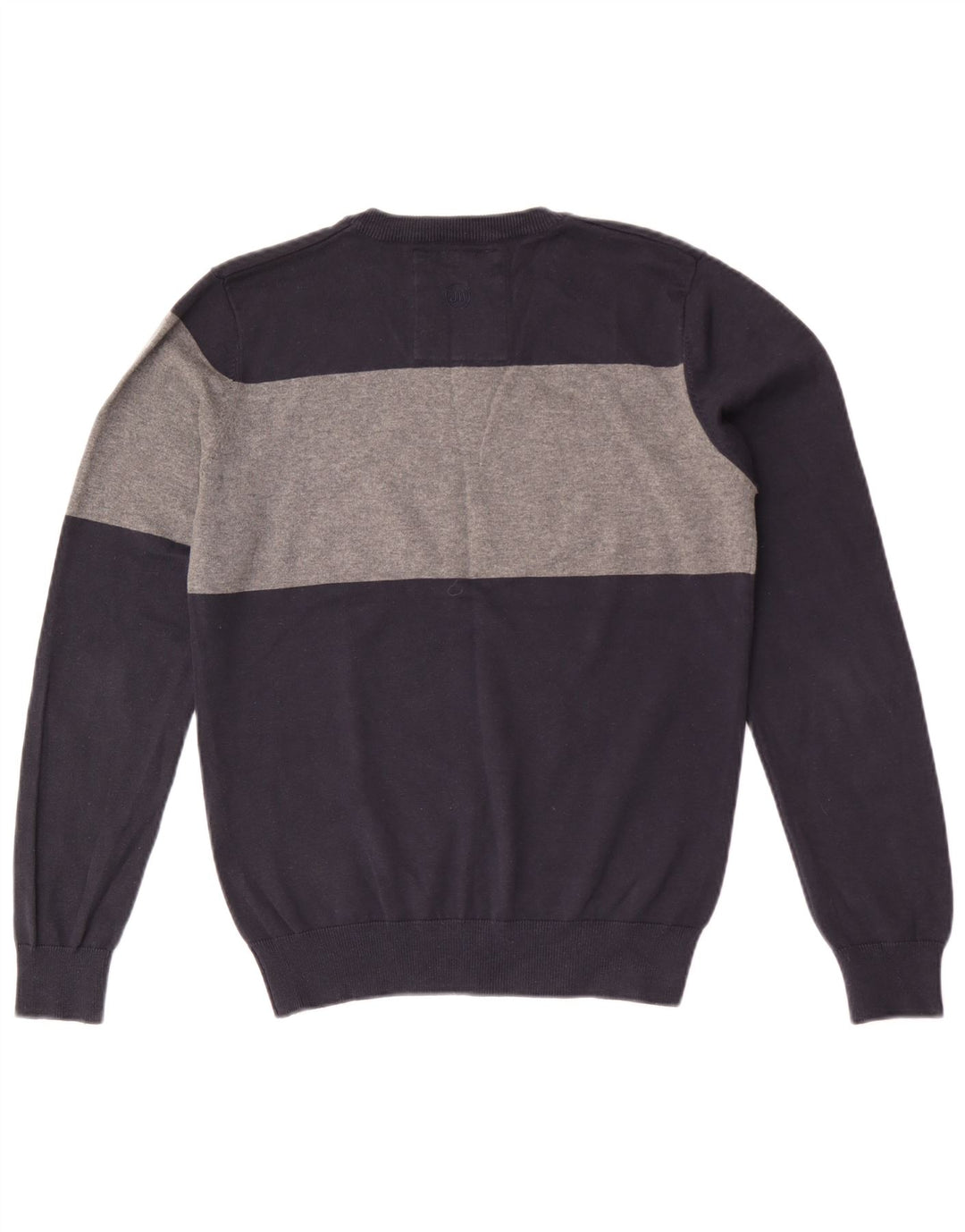 Jack & Jones Herren-Pullover mit V-Ausschnitt aus Baumwolle in mittlerem Marineblau mit Blockfarben